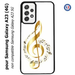 Coque pour Samsung Galaxy A23 (4G) clé de sol - solfège musique - musicien