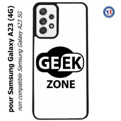 Coque pour Samsung Galaxy A23 (4G) Logo Geek Zone noir & blanc