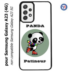Coque pour Samsung Galaxy A23 (4G) Panda patineur patineuse - sport patinage