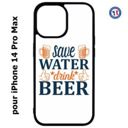 Coque pour iPhone 14 Pro MAX Save Water Drink Beer Humour Bière
