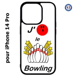 Coque pour iPhone 14 Pro J'aime le Bowling
