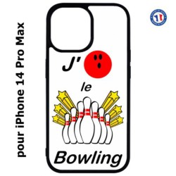 Coque pour iPhone 14 Pro MAX J'aime le Bowling