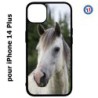 Coque pour iPhone 14 PLUS Coque cheval blanc - tête de cheval