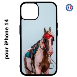 Coque pour iPhone 14 Coque cheval robe pie - bride cheval