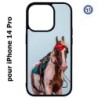 Coque pour iPhone 14 Pro Coque cheval robe pie - bride cheval