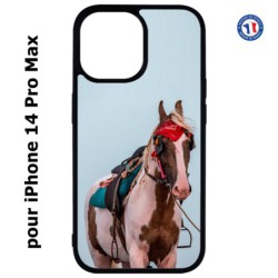 Coque pour iPhone 14 Pro MAX Coque cheval robe pie - bride cheval