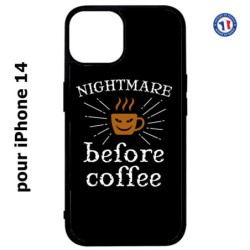 Coque pour iPhone 14 Nightmare before Coffee - coque café