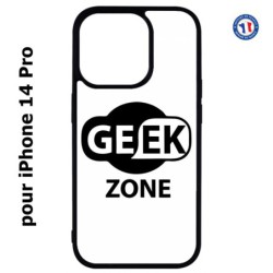 Coque pour iPhone 14 Pro Logo Geek Zone noir & blanc