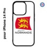 Coque pour iPhone 14 Pro Logo Normandie - Écusson Normandie - 2 léopards