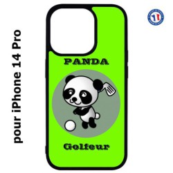 Coque pour iPhone 14 Pro Panda golfeur - sport golf - panda mignon