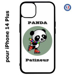 Coque pour iPhone 14 PLUS Panda patineur patineuse - sport patinage