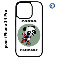 Coque pour iPhone 14 Pro Panda patineur patineuse - sport patinage