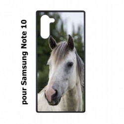 Coque noire pour Samsung Galaxy Note 10 Coque cheval blanc - tête de cheval