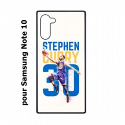 Coque noire pour Samsung Galaxy Note 10 Stephen Curry Basket NBA Golden State