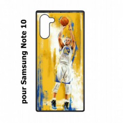 Coque noire pour Samsung Galaxy Note 10 Stephen Curry Golden State Warriors Shoot Basket