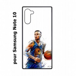 Coque noire pour Samsung Galaxy Note 10 Stephen Curry Golden State Warriors dribble Basket