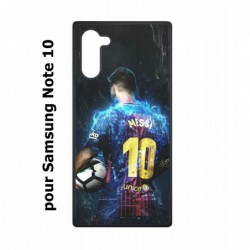 Coque noire pour Samsung Galaxy Note 10 Lionel Messi FC Barcelone Foot