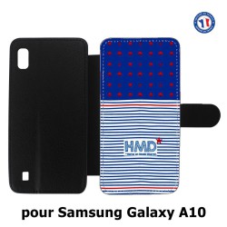 Etui cuir pour Samsung Galaxy A10 Petits Grains - Héros en Mode Discret