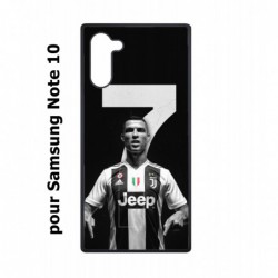 Coque noire pour Samsung Galaxy Note 10 Ronaldo CR7 Juventus Foot numéro 7