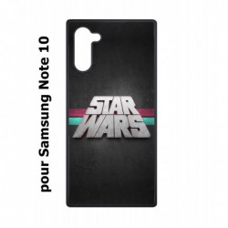 Coque noire pour Samsung Galaxy Note 10 logo Stars Wars fond gris - légende Star Wars