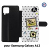 Etui cuir pour Samsung Galaxy A12 Petits Grains - Pas touche à mon Phone