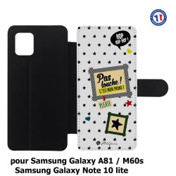 Etui cuir pour Samsung Galaxy A81 Petits Grains - Pas touche à mon Phone