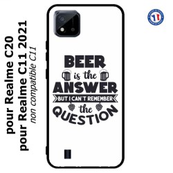 Coque pour Realme C20 et C11 2021 Beer is the answer Humour Bière