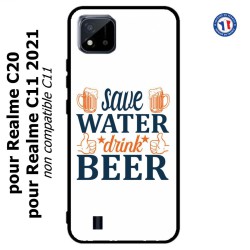Coque pour Realme C20 et C11 2021 Save Water Drink Beer Humour Bière