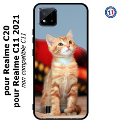 Coque pour Realme C20 et C11 2021 Adorable chat - chat robe cannelle