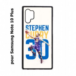 Coque noire pour Samsung Galaxy Note 10 Plus Stephen Curry Basket NBA Golden State