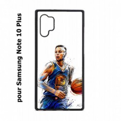 Coque noire pour Samsung Galaxy Note 10 Plus Stephen Curry Golden State Warriors dribble Basket