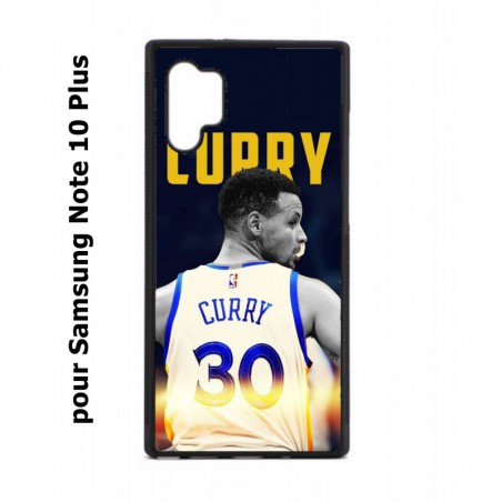 Coque noire pour Samsung Galaxy Note 10 Plus Stephen Curry Golden State Warriors Basket 30