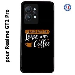 Coque pour Realme GT2 Pro I raise boys on Love and Coffee - coque café