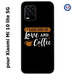Coque pour Xiaomi Mi 10 lite 5G I raise boys on Love and Coffee - coque café