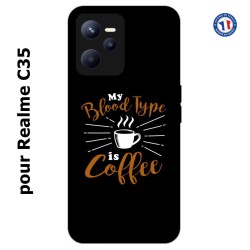 Coque pour Realme C35 My Blood Type is Coffee - coque café
