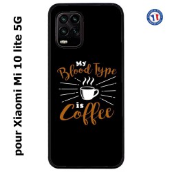 Coque pour Xiaomi Mi 10 lite 5G My Blood Type is Coffee - coque café