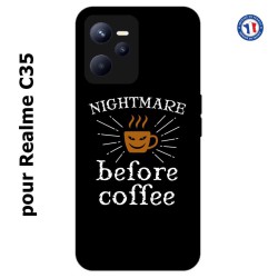 Coque pour Realme C35 Nightmare before Coffee - coque café