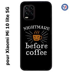 Coque pour Xiaomi Mi 10 lite 5G Nightmare before Coffee - coque café