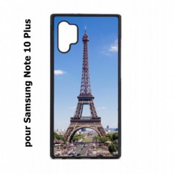 Coque noire pour Samsung Galaxy Note 10 Plus Tour Eiffel Paris France