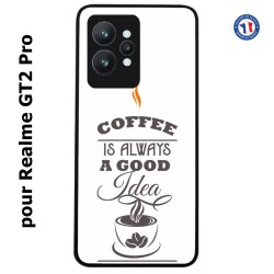 Coque pour Realme GT2 Pro Coffee is always a good idea - fond blanc