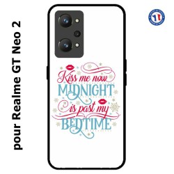 Coque pour Realme GT Neo 2 Kiss me now Midnight is past my Bedtime amour embrasse-moi