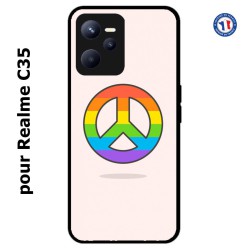 Coque pour Realme C35 Peace and Love LGBT - couleur arc en ciel