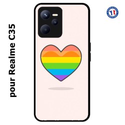 Coque pour Realme C35 Rainbow hearth LGBT - couleur arc en ciel Coeur LGBT
