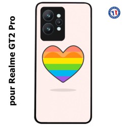 Coque pour Realme GT2 Pro Rainbow hearth LGBT - couleur arc en ciel Coeur LGBT