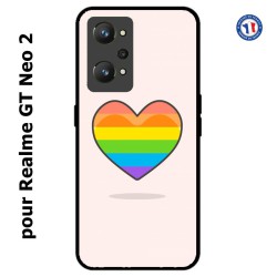 Coque pour Realme GT Neo 2 Rainbow hearth LGBT - couleur arc en ciel Coeur LGBT