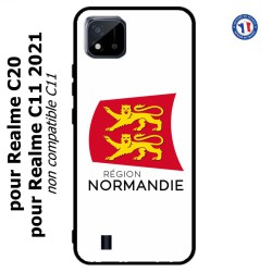 Coque pour Realme C20 et C11 2021 Logo Normandie - Écusson Normandie - 2 léopards