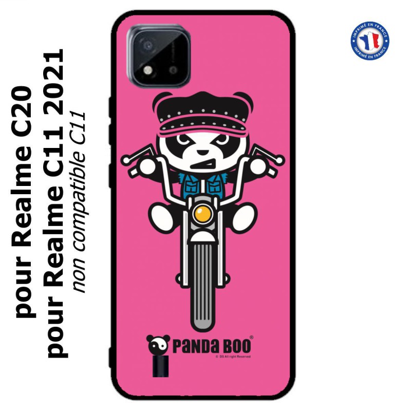 Coque pour Realme C20 et C11 2021 PANDA BOO© Moto Biker - coque humour