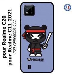Coque pour Realme C20 et C11 2021 PANDA BOO© Ninja Boo noir - coque humour