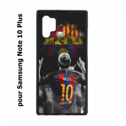 Coque noire pour Samsung Galaxy Note 10 Plus Lionel Messi FC Barcelone Foot