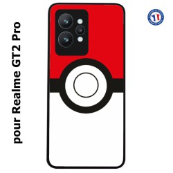 Coque pour Realme GT2 Pro rond noir sur fond rouge et blanc